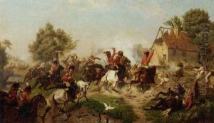 Husarenattacke Aus Dem Mainfeldzug