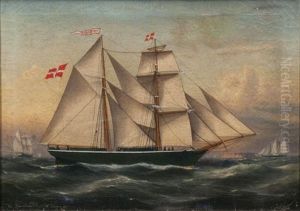 Die Schonerbrigg W. Schernikau Vor Helgoland