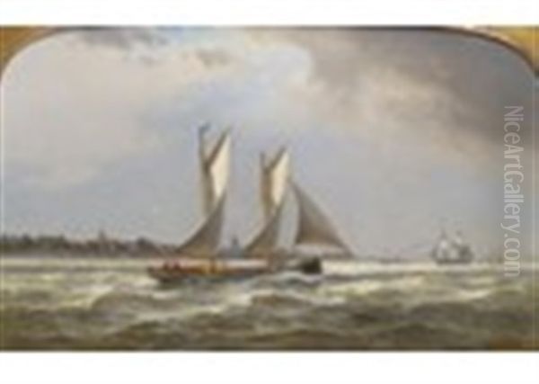 The Royal London Yacht Club Yacht Merrimac Off The Coast Of Holland Near Cuxhaven In 1865 - view 1
