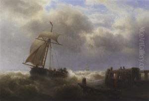 Stormy Weather by Franz Johann (Wilhelm) Huenten