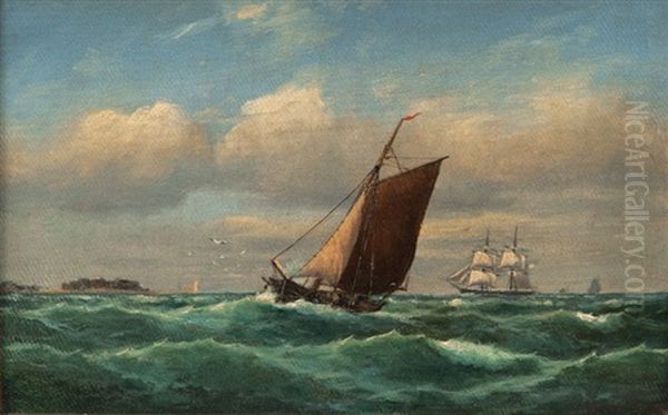 Sailing Ships Off Heligoland - view 1