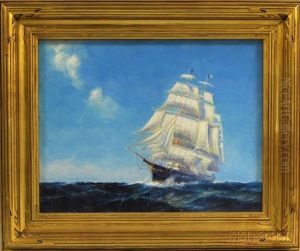 Square-rigged Ship Under Sail