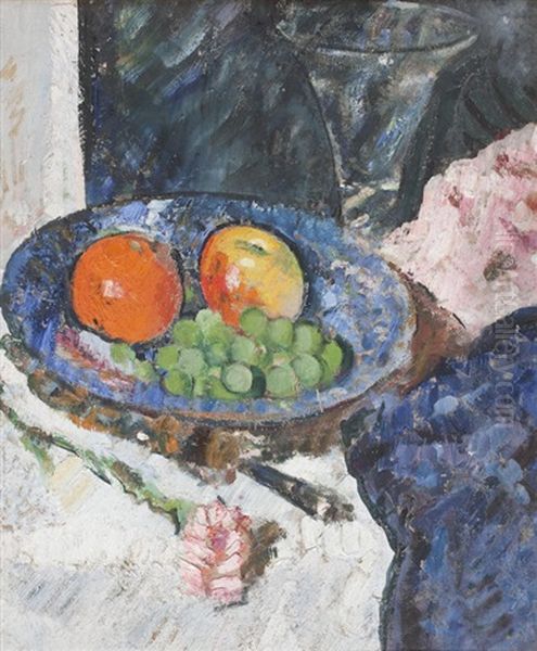 Still Life With Bowl Of Fruit, Glass And Carnation - view 1