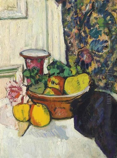 Still Life With Fruit, A Rose And A Pink Vase - view 1
