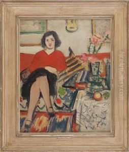 Interior With Figure by George Leslie Hunter