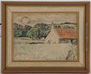George Leslie Hunter  Fife Cottage by George Leslie Hunter