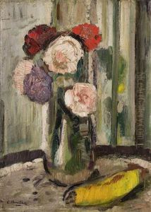 Still Life With Roses And Banana