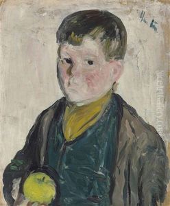 Boy With Apple by George Leslie Hunter