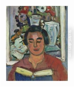 Painting & Book (portrait Of Miss Jean Mccaig)