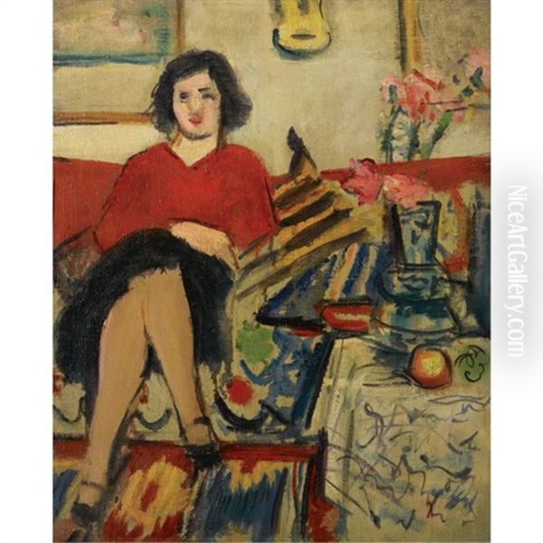 Interior With Seated Figure (+ Still Life, Sketch, Verso) - view 1