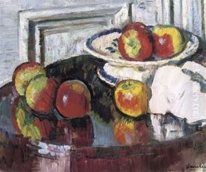 Still Life With Apples (+ Still Life With Fruit And Flowers, Verso) by George Leslie Hunter