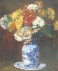 A Still Life With Chrysanthemums by George Leslie Hunter