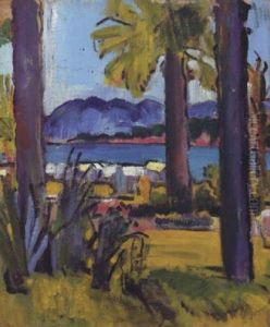A View In The Cote D'azur by George Leslie Hunter