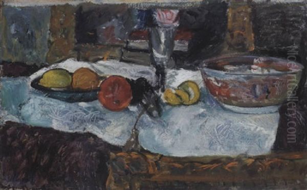 Still Life With Fruit And A Chinese Bowl On A Table - view 1
