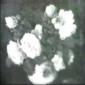Roses In A Blue And White Vase by George Leslie Hunter