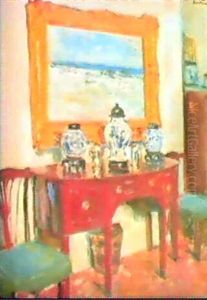A Dining Room Interior by George Leslie Hunter