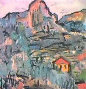 Hillside Village by George Leslie Hunter