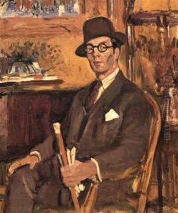 The Malacca Cane, A Portrait Of Duncan Macdonald, Esq., Seated by George Leslie Hunter