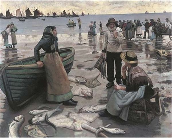 A Fish Sale On A Cornish Coast (after Stanhope Alexander Forbes) - view 1