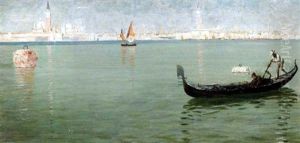 A Gondola On The Venetian Lagoon by George Sherwood Hunter