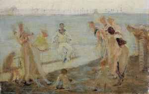 Newlyn Lighthouse And St Michael's Mount Beyond, Study For Everybody Loves A Sailor by George Sherwood Hunter