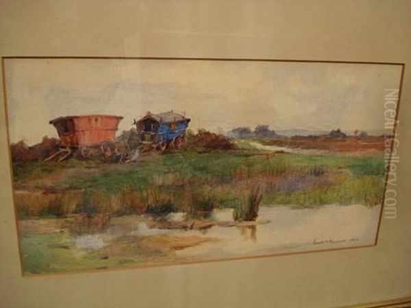 Caravans Beside A Pond - view 1