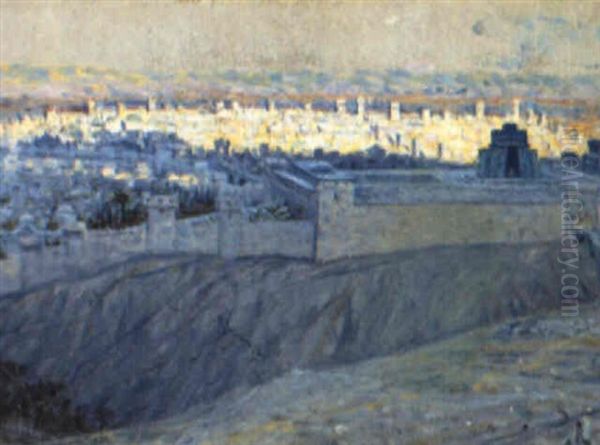 Blick Auf Das Morgendlich Beleuchtete Jerusalem - view 1