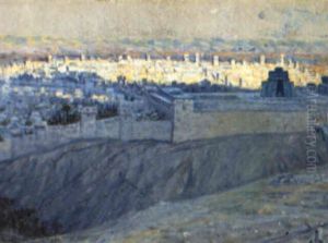 Blick Auf Das Morgendlich Beleuchtete Jerusalem Blick Auf Das Morgendlich Beleuchtete Jerusalem