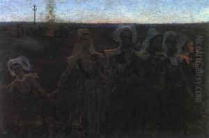 Das Fest Des Hl. Johannes, Finistere, Bretagne by George Sherwood Hunter