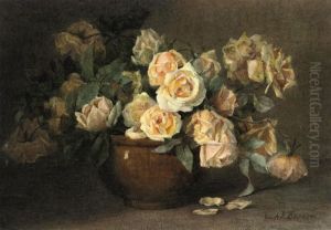 Still Life Of Yellow Roses In A Vase Still Life Of Yellow Roses In A Vase