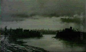 Blick Auf Rom Nach Einem Gewitter by George Sherwood Hunter