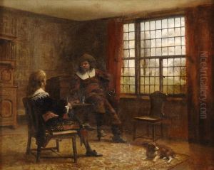Interieur Mit Edelherrn Und Hund. by John Dodgson Barrow