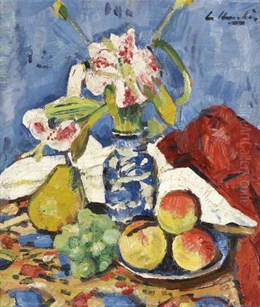 Still Life Of Lilies And Fruit - view 1