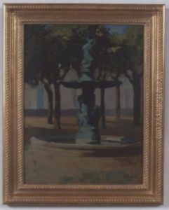 Village Fountain by Lizbeth Clifton Hunter
