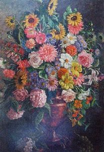 Still Life Of An Arrangement Of Flowers by Mary Ethel Young Hunter