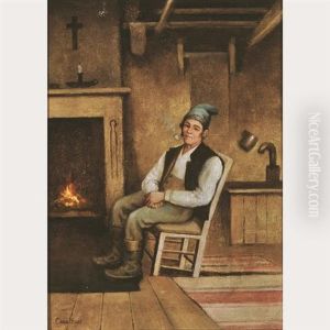 Habitant With Pipe by Charles Edouard Masson Huot