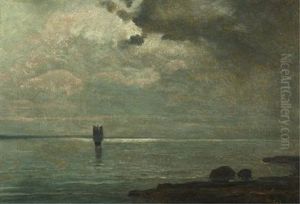 Sailing At Dusk by Charles Edouard Masson Huot