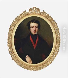 Portrait Of Edward Conroy, In A Black Coat And Red Scarf