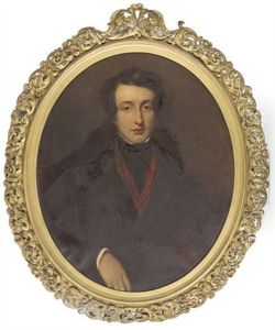 Portrait Of Edward Conroy In A Black Coat And Red Scarf
