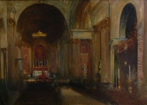 Inside St. Paul's Cathedral by Hal (Henry William Lowe) Hurst