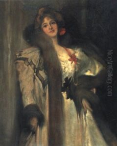 Elegante Dame In Abendrobe by Hal (Henry William Lowe) Hurst
