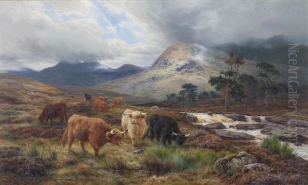 Cattle By A Highland Torrent - view 1
