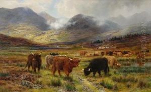 Resting The Drove - The Hills Of Far Lochaber by Louis Bosworth Hurt