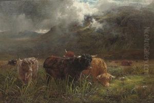 A Rough Pasture - Showery Weather by Louis Bosworth Hurt