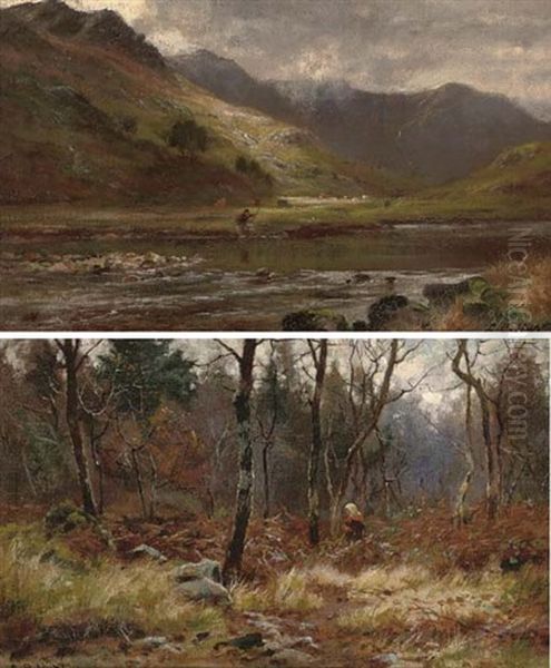 An Angler In Glen Shiel, Ross-shire (+ The End Of The Year, In The Woods Bettys-y-coed; Pair) - view 1