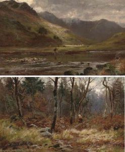 An Angler In Glen Shiel, Ross-shire (+ The End Of The Year, In The Woods Bettys-y-coed; Pair) An Angler In Glen Shiel, Ross-shire (+ The End Of The Year, In The Woods Bettys-y-coed; Pair)