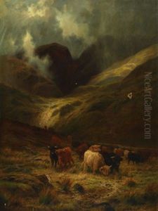 A Gleam Thro The Rain, A Rossshire Glen by Louis Bosworth Hurt