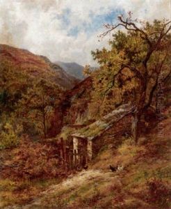 A Garden Corner In Bettws-y-coed by Louis Bosworth Hurt