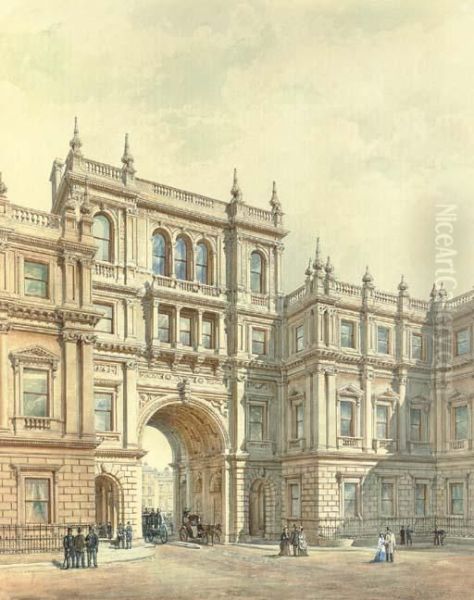New Burlington House From The Courtyard, Circa 1840 - view 1
