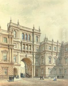 New Burlington House From The Courtyard, Circa 1840 by Sir Charles Barry